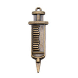 WYSIWYG 10pcs 13x43mm Syringe Charms Pendants For Jewelry Making 2 Colors Antique Silver Plated Antique Bronze Plated EF3767