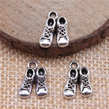 WYSIWYG 10pcs 14x10mm Antique Silver Color Baby Shoe Pendants Baby Shoe Pendants Baby Shoe Charm For Jewelry Making