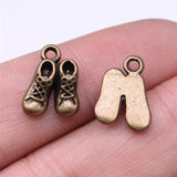 WYSIWYG 10pcs 14x10mm Antique Silver Color Baby Shoe Pendants Baby Shoe Pendants Baby Shoe Charm For Jewelry Making