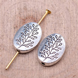 WYSIWYG 10pcs 14x10mm Branch Pattern Beads For Jewelry Making DIY Bracelet Making Antique Silver Color