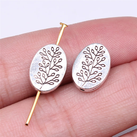 WYSIWYG 10pcs 14x10mm Branch Pattern Beads For Jewelry Making DIY Bracelet Making Antique Silver Color