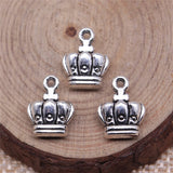 WYSIWYG 10pcs 14x10mm Crown Charms For Jewelry Making Antique Silver Plated Antique Bronze Color Jewelry Findings