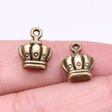 WYSIWYG 10pcs 14x10mm Crown Charms For Jewelry Making Antique Silver Plated Antique Bronze Color Jewelry Findings