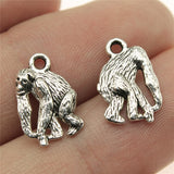 WYSIWYG 10pcs 14x10mm Orangutan Monkey Charm Pendants For Jewelry Making Antique Silver Color Gorilla Pendants Charm