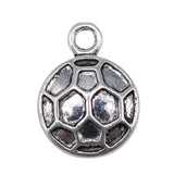 WYSIWYG 10pcs 14x11mm Football Ball Charm Pendants For Jewelry Making Antique Silver Color Soccer Pendants Charm Soccer Ball