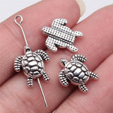 WYSIWYG 10pcs 14x12mm Antique Silver Color Tortoise Small Hole Beads For Jewelry Making DIY Jewelry Findings