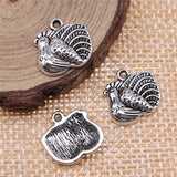 WYSIWYG 10pcs 14x14mm Antique Silver Color Hen Charms For Jewelry Making