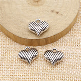 WYSIWYG 10pcs 14x15mm 3D Heart Charms Antique Silver Color For Jewelry Making Zinc Alloy Charms Pendant DIY Jewelry Findings
