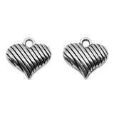 WYSIWYG 10pcs 14x15mm 3D Heart Charms Antique Silver Color For Jewelry Making Zinc Alloy Charms Pendant DIY Jewelry Findings