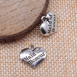 WYSIWYG 10pcs 14x15mm Maid Of Honour Charms Antique Silver Color For Jewelry Making Charms Pendant DIY Jewelry Findings