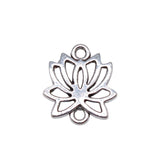 WYSIWYG 10pcs 14x16mm Lotus Connector Pendant Charms Antique Silver Color For Jewelry Making Zinc Alloy Jewelry Findings