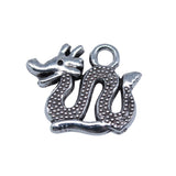 WYSIWYG 10pcs 14x17mm Antique Silver Color Double-Sided Chinese Dragon Charms Pendant For DIY Jewelry Making