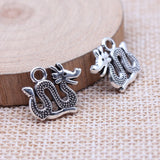 WYSIWYG 10pcs 14x17mm Antique Silver Color Double-Sided Chinese Dragon Charms Pendant For DIY Jewelry Making