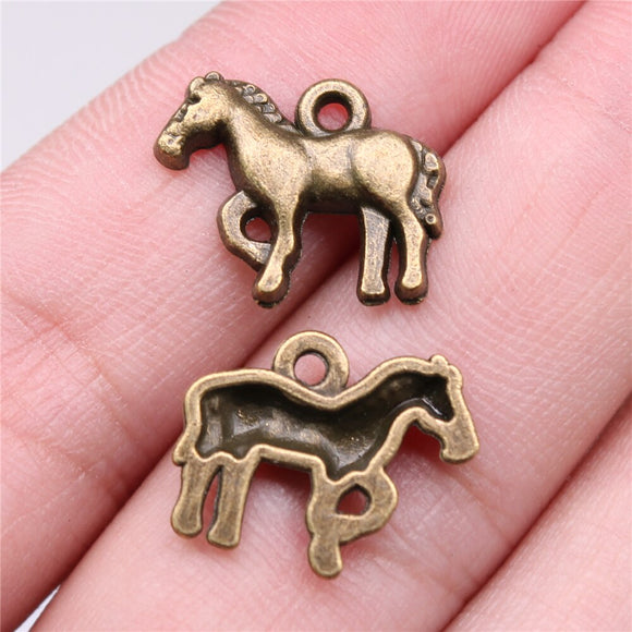 WYSIWYG 10pcs 14x17mm Horse Charms For Jewelry Making Jewelry Accessories Antique Silver Plated Antique Bronze Plated