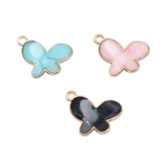 WYSIWYG 10pcs 14x18mm 3 Colors Enamel Butterfly Charms Pendant For DIY Jewelry Making Handmade Jewelry Craft Findings