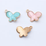 WYSIWYG 10pcs 14x18mm 3 Colors Enamel Butterfly Charms Pendant For DIY Jewelry Making Handmade Jewelry Craft Findings