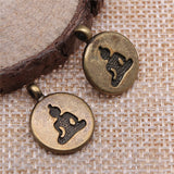 WYSIWYG 10pcs 14x19mm Double-Sided Buddha Statue Charms For Jewelry Making 2 Colors Antique Silver Plated Antique Bronze Plated