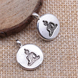 WYSIWYG 10pcs 14x19mm Double-Sided Buddha Statue Charms For Jewelry Making 2 Colors Antique Silver Plated Antique Bronze Plated
