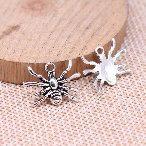 WYSIWYG 10pcs 14x19mm Spider Charms DIY Jewelry Findings Antique Silver Color Antique Bronze Color For Jewelry Making