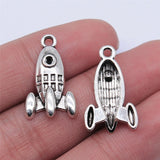 WYSIWYG 10pcs 14x23mm Antique Silver Color Rocket Charms Pendant For Jewelry Making DIY Jewelry Findings