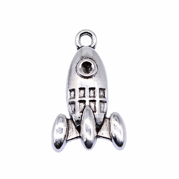 WYSIWYG 10pcs 14x23mm Antique Silver Color Rocket Charms Pendant For Jewelry Making DIY Jewelry Findings