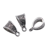WYSIWYG 10pcs 14x7x7mm Pendant Beads Bails Charm Clip Clasp Bail Beads Antique Silver Color Clasp Necklace Connector Bail Beads