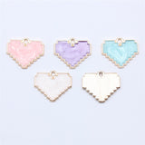 WYSIWYG 10pcs 15.5x18.6mm 5 Colors Enamel Mosaic Heart Charms Pendant For DIY Jewelry Making Handmade Jewelry Craft Findings