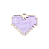 WYSIWYG 10pcs 15.5x18.6mm 5 Colors Enamel Mosaic Heart Charms Pendant For DIY Jewelry Making Handmade Jewelry Craft Findings