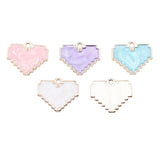 WYSIWYG 10pcs 15.5x18.6mm 5 Colors Enamel Mosaic Heart Charms Pendant For DIY Jewelry Making Handmade Jewelry Craft Findings