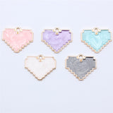 WYSIWYG 10pcs 15.5x18.6mm 5 Colors Enamel Mosaic Heart Charms Pendant For DIY Jewelry Making Handmade Jewelry Craft Findings