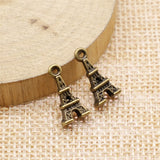 WYSIWYG 10pcs 15mm 3D Eiffel Tower Charms For Jewelry Making Antique Bronze Color Charms Pendants Jewelry Accessories