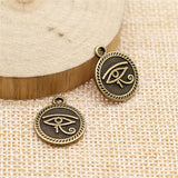 10pcs 15mm Charm Eye Of Horus 3 Colors The Eye Of Horus Charms Double Sided Eye Pendant Charms For Jewelry Making h0734