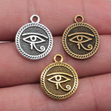 10pcs 15mm Charm Eye Of Horus 3 Colors The Eye Of Horus Charms Double Sided Eye Pendant Charms For Jewelry Making h0734