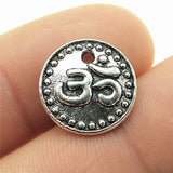 WYSIWYG 10pcs 15mm Double Sided Om Charms Pendants For Jewelry Making Antique Silver Plated Antique Bronze Color