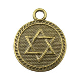 10pcs 15mm Double Sided Star Of David Charms For Jewelry Making Antique Silver Color Antique Bronze Color EF4126