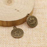 10pcs 15mm Double Sided Star Of David Charms For Jewelry Making Antique Silver Color Antique Bronze Color EF4126