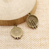 WYSIWYG 10pcs 15mm Tableware Charms Pendants For Jewelry Making 2 Colors Antique Silver Plated Antique Bronze Plated