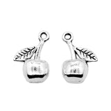 WYSIWYG 10pcs 15x10mm Antique Silver Color Apple Charms For Jewelry Making