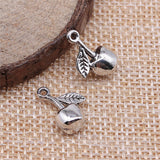 WYSIWYG 10pcs 15x10mm Antique Silver Color Apple Charms For Jewelry Making