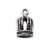 WYSIWYG 10pcs 15x10mm Crown Pendant Charms Antique Silver Color For Jewelry Making Zinc Alloy Jewelry Findings