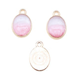 WYSIWYG 10pcs 15x10mm KC Gold Color Enamel Geometric Oval Charms Pendant For DIY Jewelry Making Handmade Jewelry Craft Findings