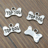 WYSIWYG 10pcs 15x10mm Top Dog Bone Puppy Dog Dog Cookies Charms Antique Silver Color For Jewelry Making Charms Jewelry Findings