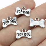 WYSIWYG 10pcs 15x10mm Top Dog Bone Puppy Dog Dog Cookies Charms Antique Silver Color For Jewelry Making Charms Jewelry Findings
