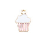 WYSIWYG 10pcs 15x11mm 3 Colors Enamel Cupcake Charms Pendant For DIY Jewelry Making Handmade Jewelry Craft Findings