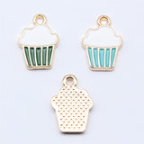 WYSIWYG 10pcs 15x11mm 3 Colors Enamel Cupcake Charms Pendant For DIY Jewelry Making Handmade Jewelry Craft Findings