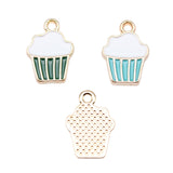 WYSIWYG 10pcs 15x11mm 3 Colors Enamel Cupcake Charms Pendant For DIY Jewelry Making Handmade Jewelry Craft Findings