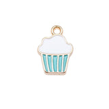 WYSIWYG 10pcs 15x11mm 3 Colors Enamel Cupcake Charms Pendant For DIY Jewelry Making Handmade Jewelry Craft Findings