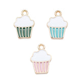 WYSIWYG 10pcs 15x11mm 3 Colors Enamel Cupcake Charms Pendant For DIY Jewelry Making Handmade Jewelry Craft Findings