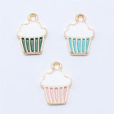 WYSIWYG 10pcs 15x11mm 3 Colors Enamel Cupcake Charms Pendant For DIY Jewelry Making Handmade Jewelry Craft Findings