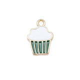 WYSIWYG 10pcs 15x11mm 3 Colors Enamel Cupcake Charms Pendant For DIY Jewelry Making Handmade Jewelry Craft Findings